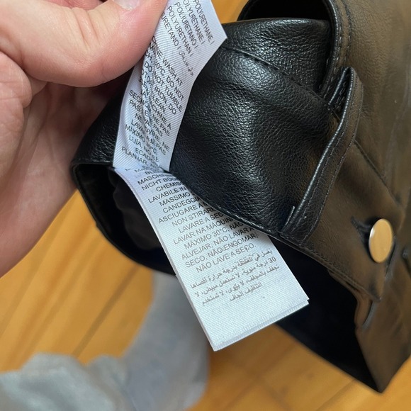 Edikted Black Faux Leather Mini Skirt XS Vegan Leather 5-Pocket Moto Style - Picture 9 of 11